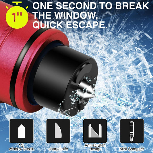 2-Pack Car Safety Hammer Seatbelt Cutter, Glass Breaker Car Window Breaker and Seatbelt Cutter Tool,Auto Rescue Escape Emergency Safehammer Punch Safety Hammer Window Glass Breaker
